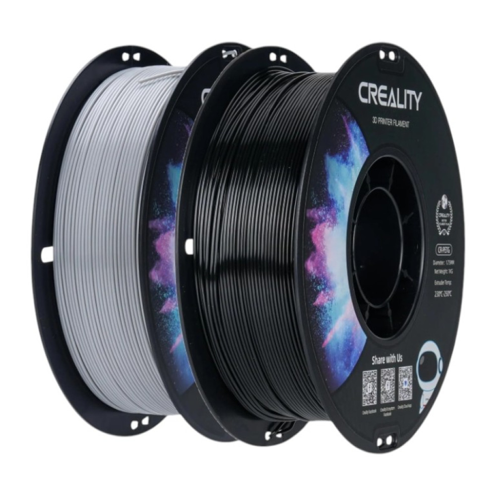Creality CR-PETG Value Pack 2kg - Black & Gray 3D Printer Filament (Black+Grey)