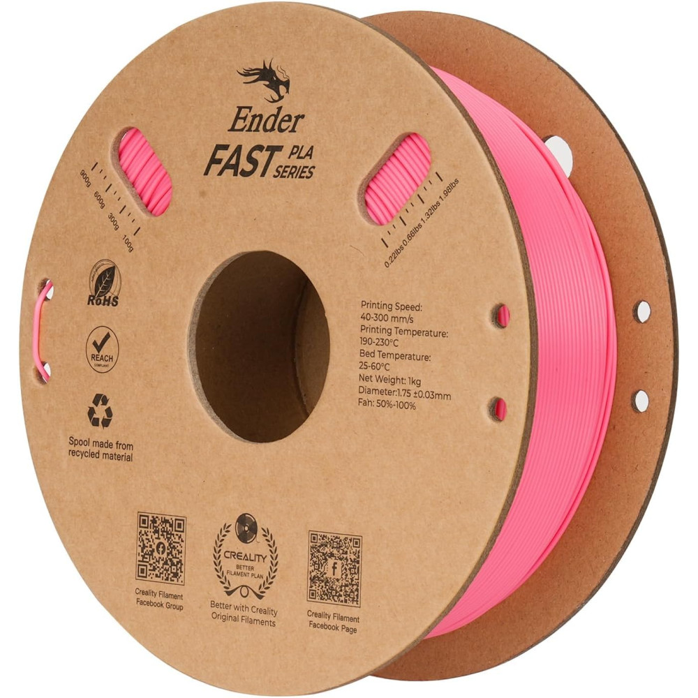 Creality Ender Fast PLA Powder Pink 300mm/s 3D Printer Filament  1 kg Spool,1.89