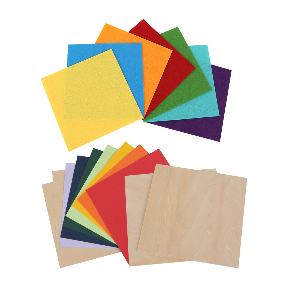 Creality Smart Laser engraving Sheets Pack, 2x Basswood, 2x Craft paper,  Colored Papers and Felt