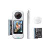 Insta360 X4 Air Starter Bundle White - Lightweight 8K 360 AI Act Cam Selfie stick,2xbattery,lens cap