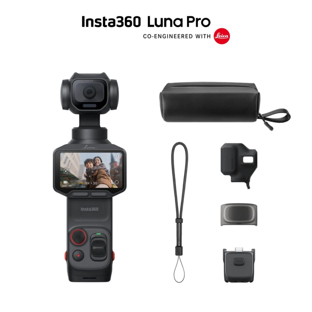 Insta360 Luna Pro Standard Bundle Black - 1-Inch 8K Leica Sensor, Dual AI Chip, OLED Touchscreen