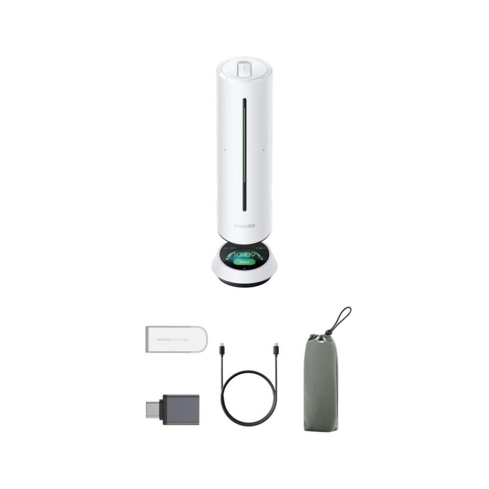 Insta360 Wave Arctic White - AI Speakerphone for Meetings, Recordings, Podcasts, Live Streams