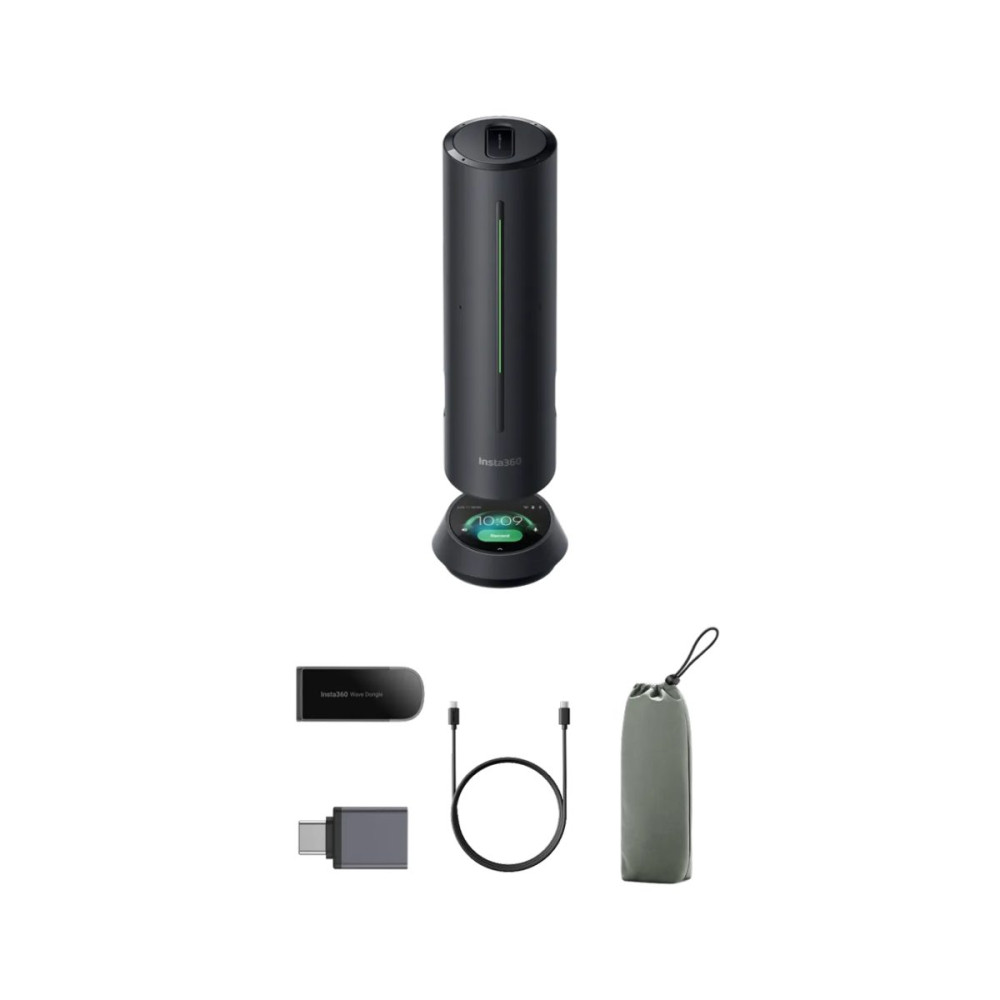 Insta360 Wave Graphite Black - AI Speakerphone for Meetings, Recordings, Podcasts, Live Streams