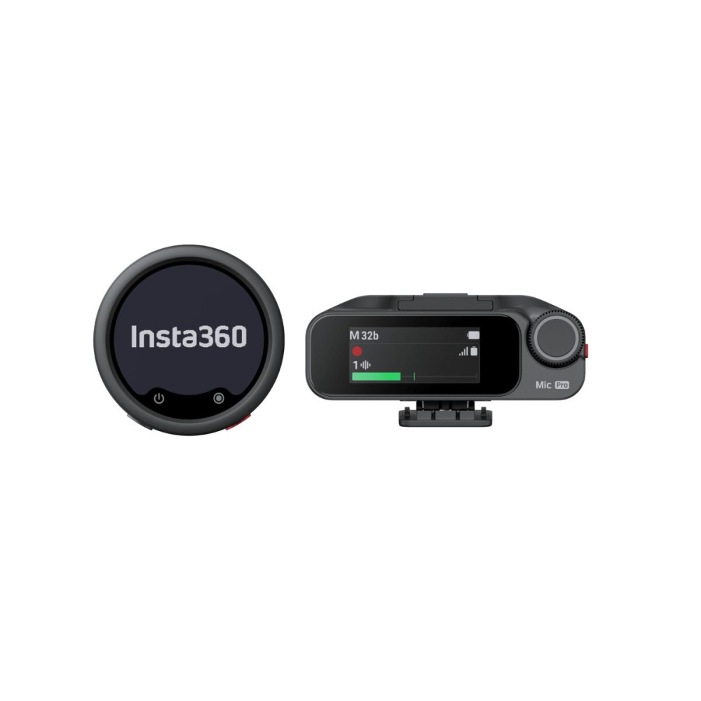 Insta360 Wireless Mic Pro 1 TX+1 RX - 3-Mic Array, AI Noise Cancel, Custom Display Microphone