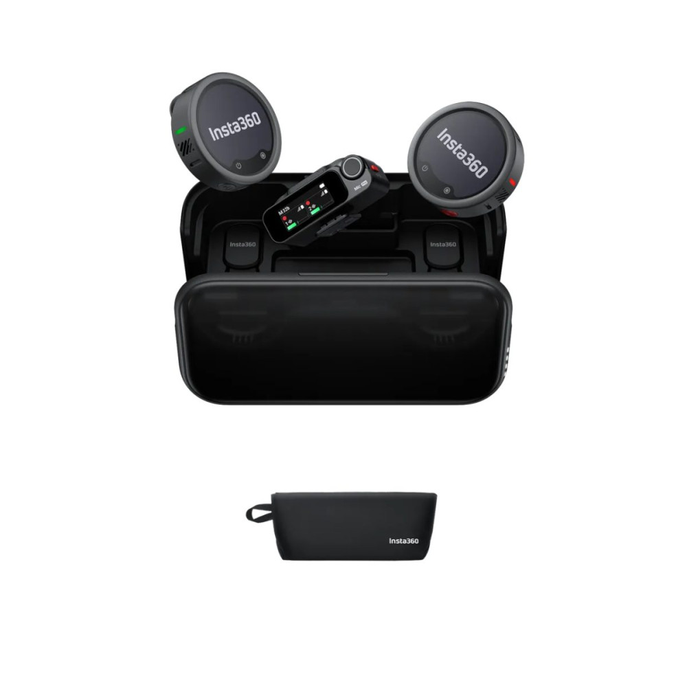 Insta360 Wireless Mic Pro 2 TX+1 RX+ChargeCase - 3-Mic Array, AI NoiseCancel, Custom Disp Microphone