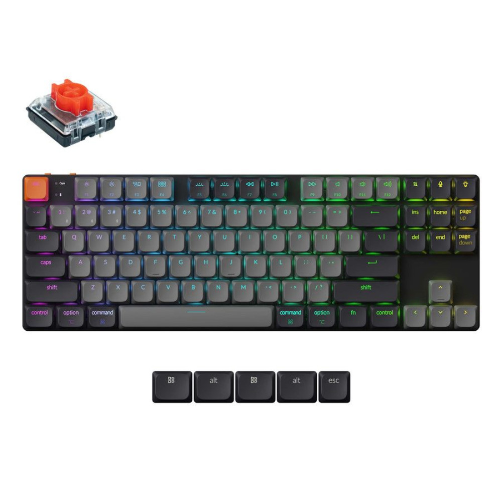 Keychron K1 V6 (K1X-B1) QMK Wireless Mechanical Keyboard Red Switch RGB 80% US Layout
