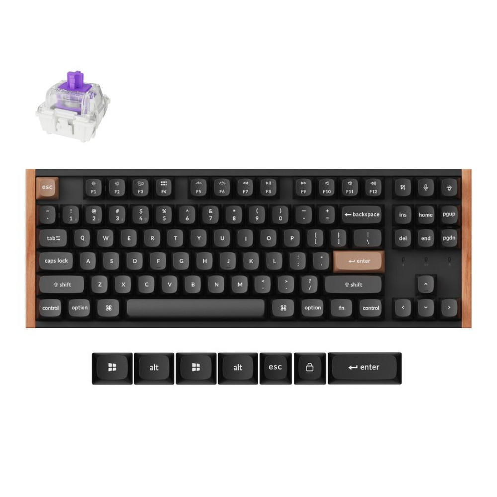 Keychron K8 HE (K8H-F1) Special Wood Edition Wireless Magnetic Hall Effect RGB Keyboard 80% US