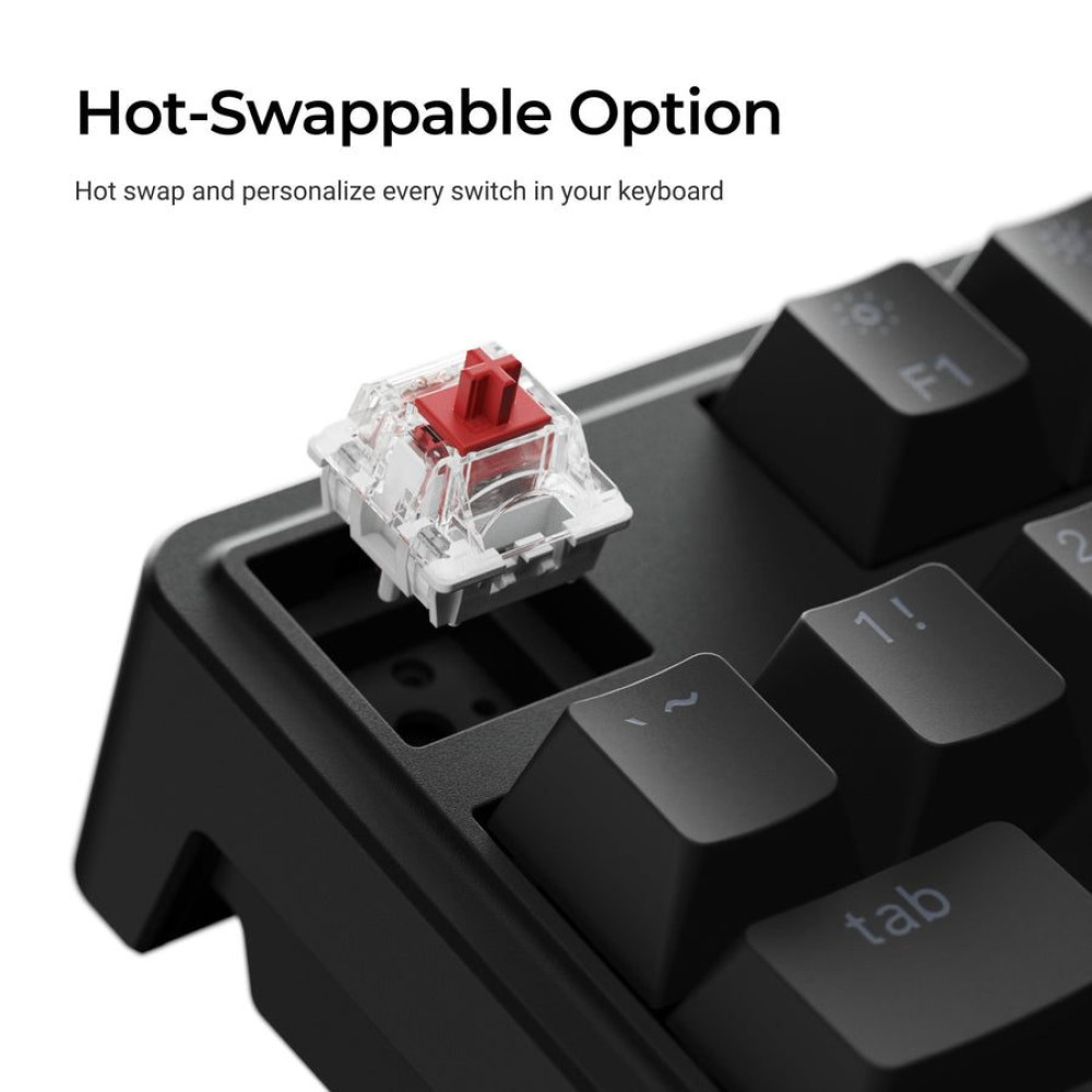 Keychron C3 Pro (C3PX-H1) QMK/VIA Mechanical Red Switch - 8K Polling Rate Hot Swap. 80% US RGB
