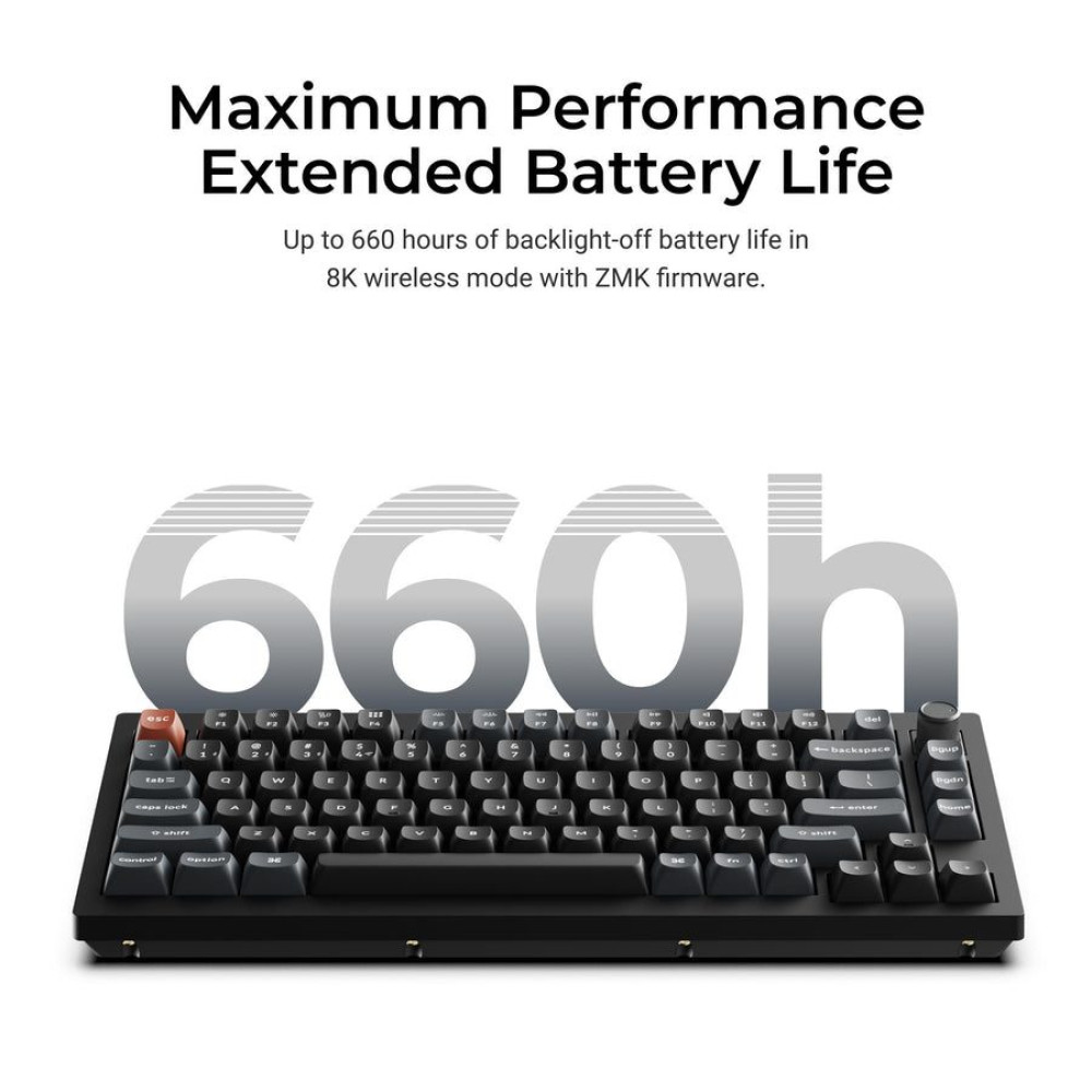 Keychron V1 Ultra (V1U-D1) QMK/VIA 8K Wireless Custom Mechanical Keyboard Red Switch RGB 75% US