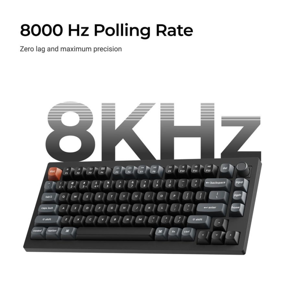 Keychron V1 Ultra (V1U-D3) QMK/VIA 8K Wireless Custom Mechanical Keyboard Brown Switch RGB 75% US