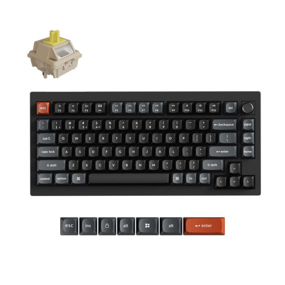 Keychron V1 Ultra (V1U-D4) QMK/VIA 8K Wireless Custom Mechanical Keyboard Banana Switch RGB 75% US