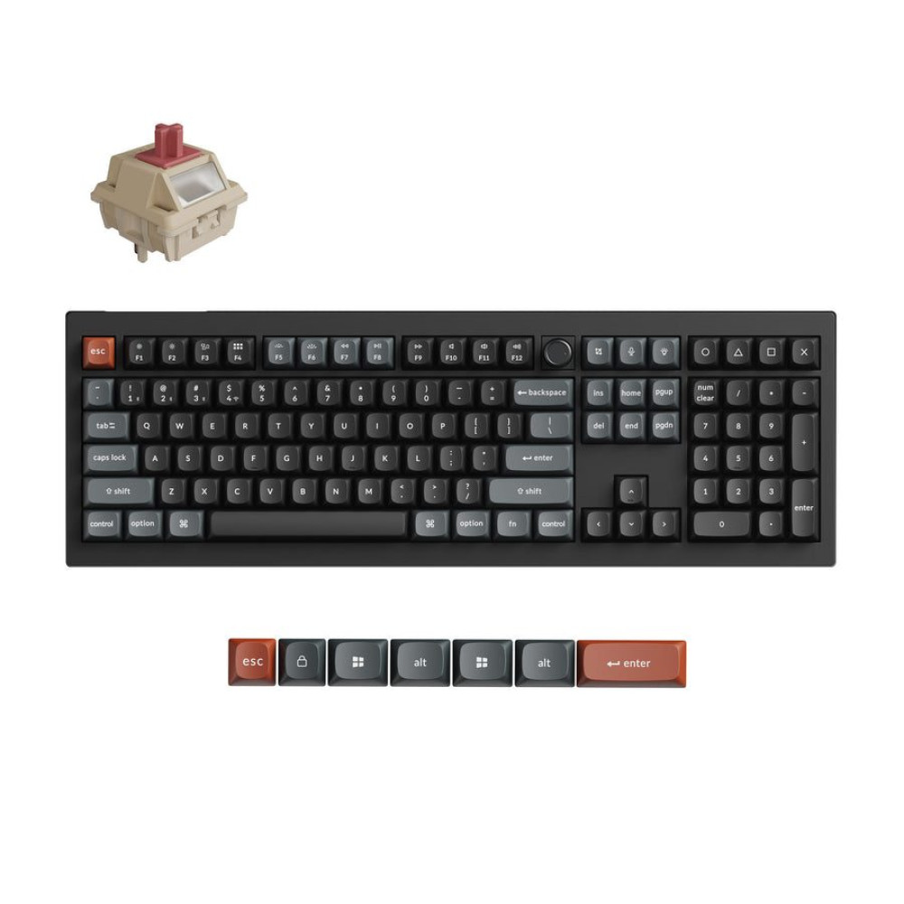 Keychron V6 Ultra (V6U-D1) QMK/VIA 8K Wireless Custom Mechanical Keyboard Red Switch RGB 100% US