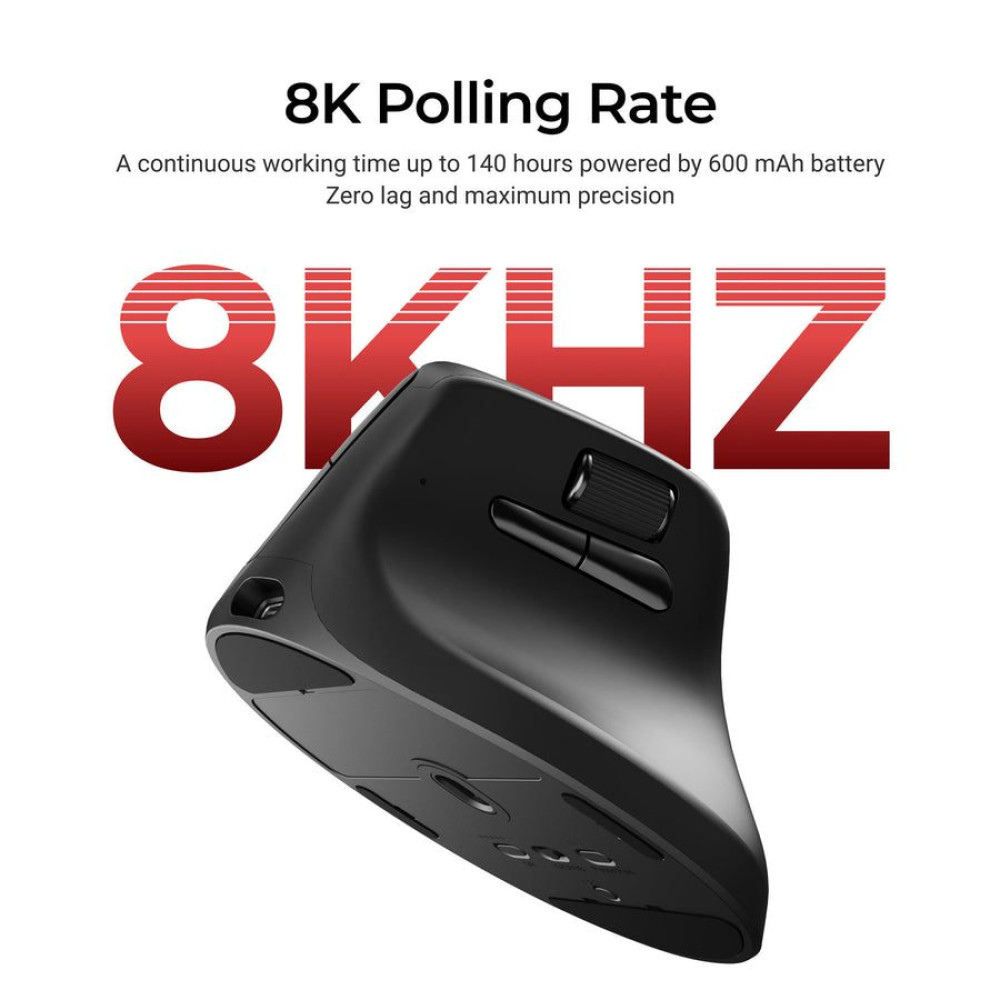 Keychron M5 (M5-A23) Wireless Ergonomic Vertical Mouse 8K Polling Rate Black
