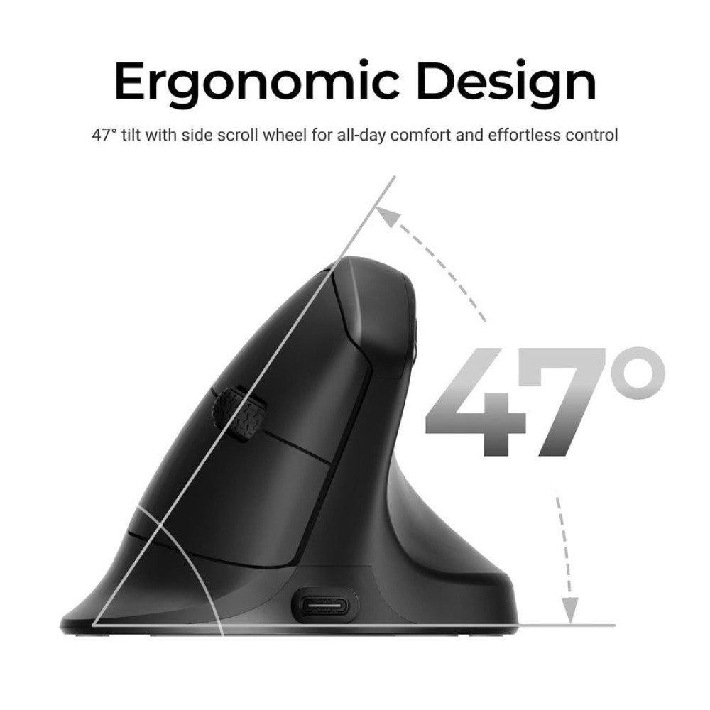 Keychron M5 (M5-A23) Wireless Ergonomic Vertical Mouse 8K Polling Rate Black