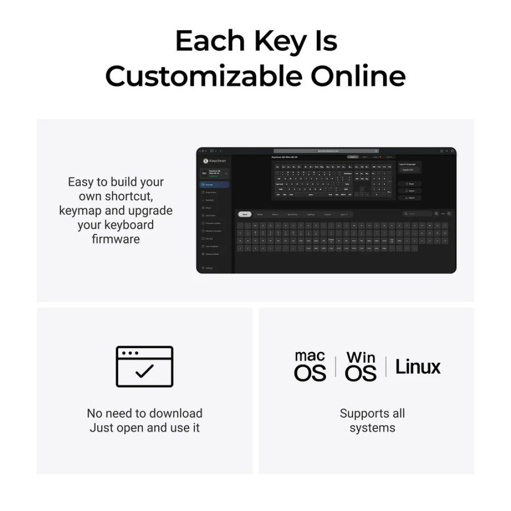 Keychron Q6 Ultra (Q6U-M3) ZMK RGB 8K Wireless Custom Mechanical Keyboard-Brown Switch 100% US