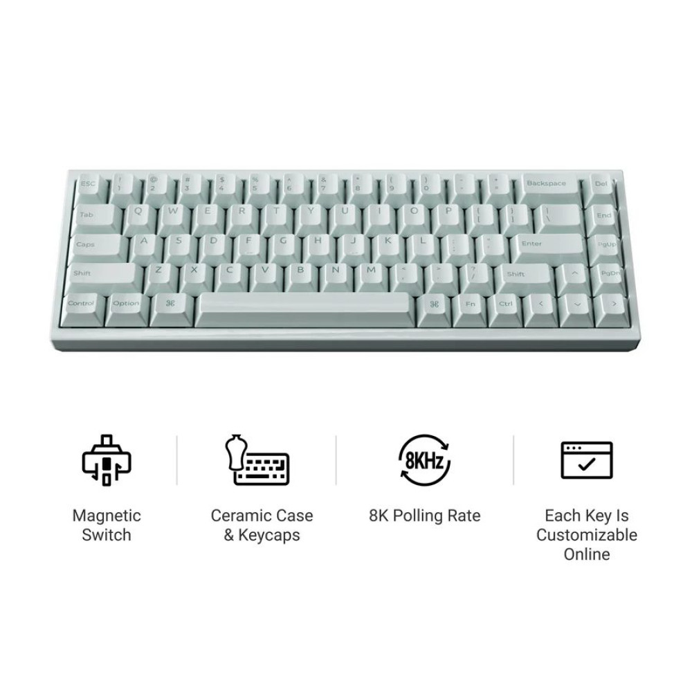 Keychron Q16 HE (Q16HW-L1) QMK Ceramic Custom Hall Effect  Keyboard RGB Lime Switch 65% US Green