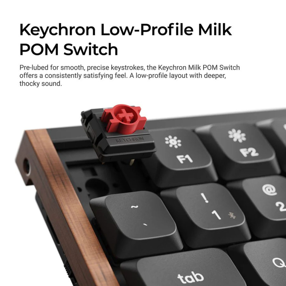 Keychron K3 Ultra (K3U-H3) ZMK 8K Wireless Mechanical Keyboard Brown Switch Low Profile Wood Fr. 75%