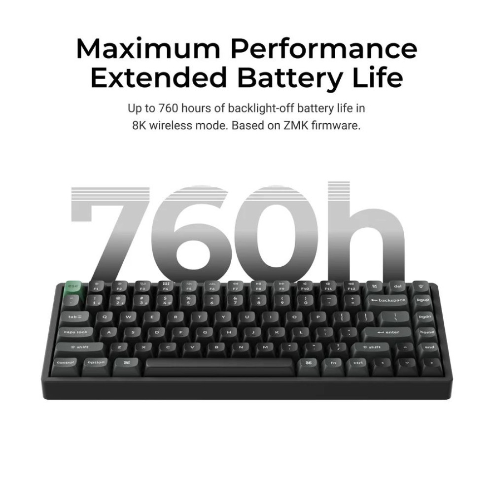 Keychron K2 Ultra (K2U-J3) ZMK Wireless 8K Mechanical Keyboard Brown Switch (Hot-Swap) 75% Us Layout