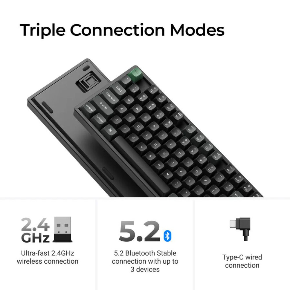 Keychron K2 Ultra (K2U-J3) ZMK Wireless 8K Mechanical Keyboard Brown Switch (Hot-Swap) 75% Us Layout