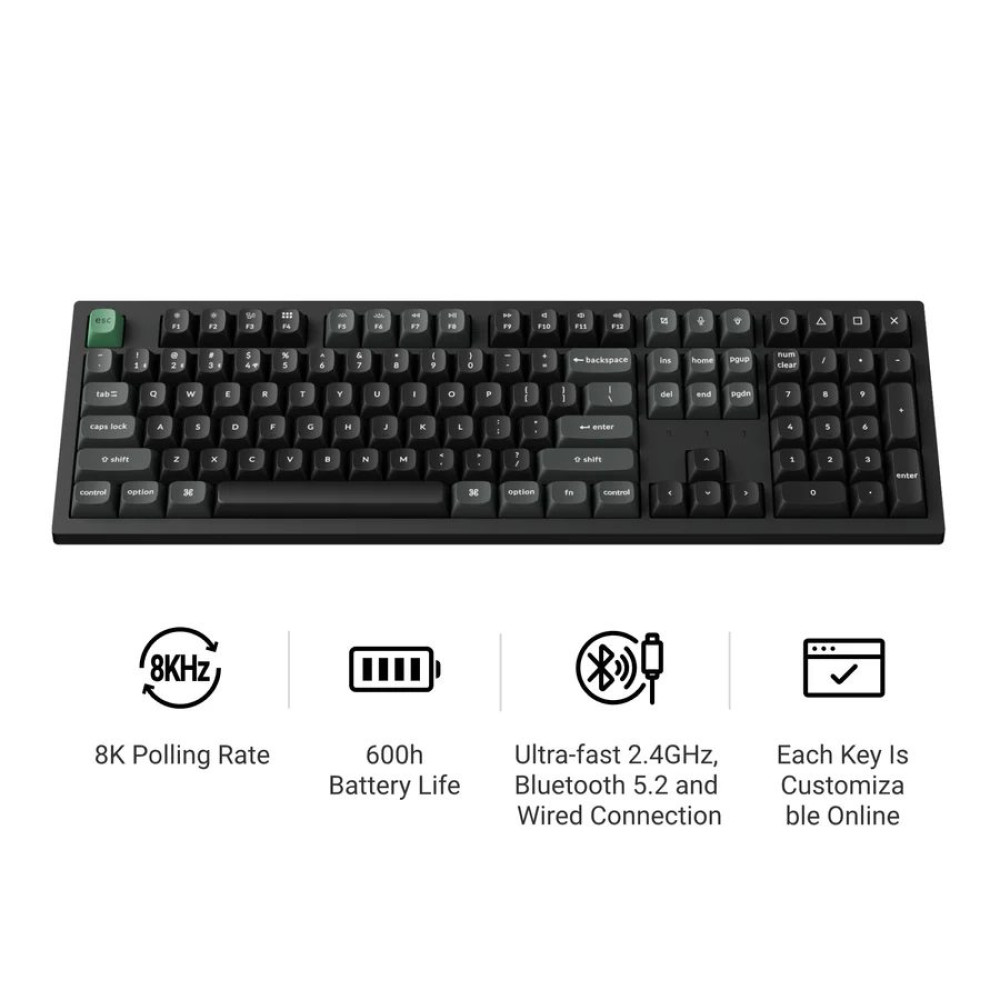Keychron K10 Ultra (K10U-H3) ZMK Wireless 8K Mechanical Keyboard Brown Switch (Hot-Swap) 100% Us Lay