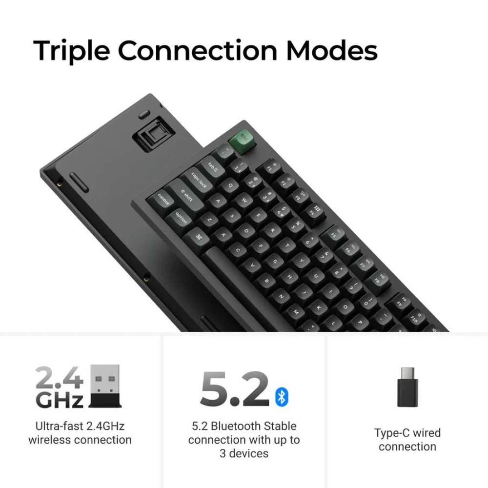 Keychron K10 Ultra (K10U-H3) ZMK Wireless 8K Mechanical Keyboard Brown Switch (Hot-Swap) 100% Us Lay
