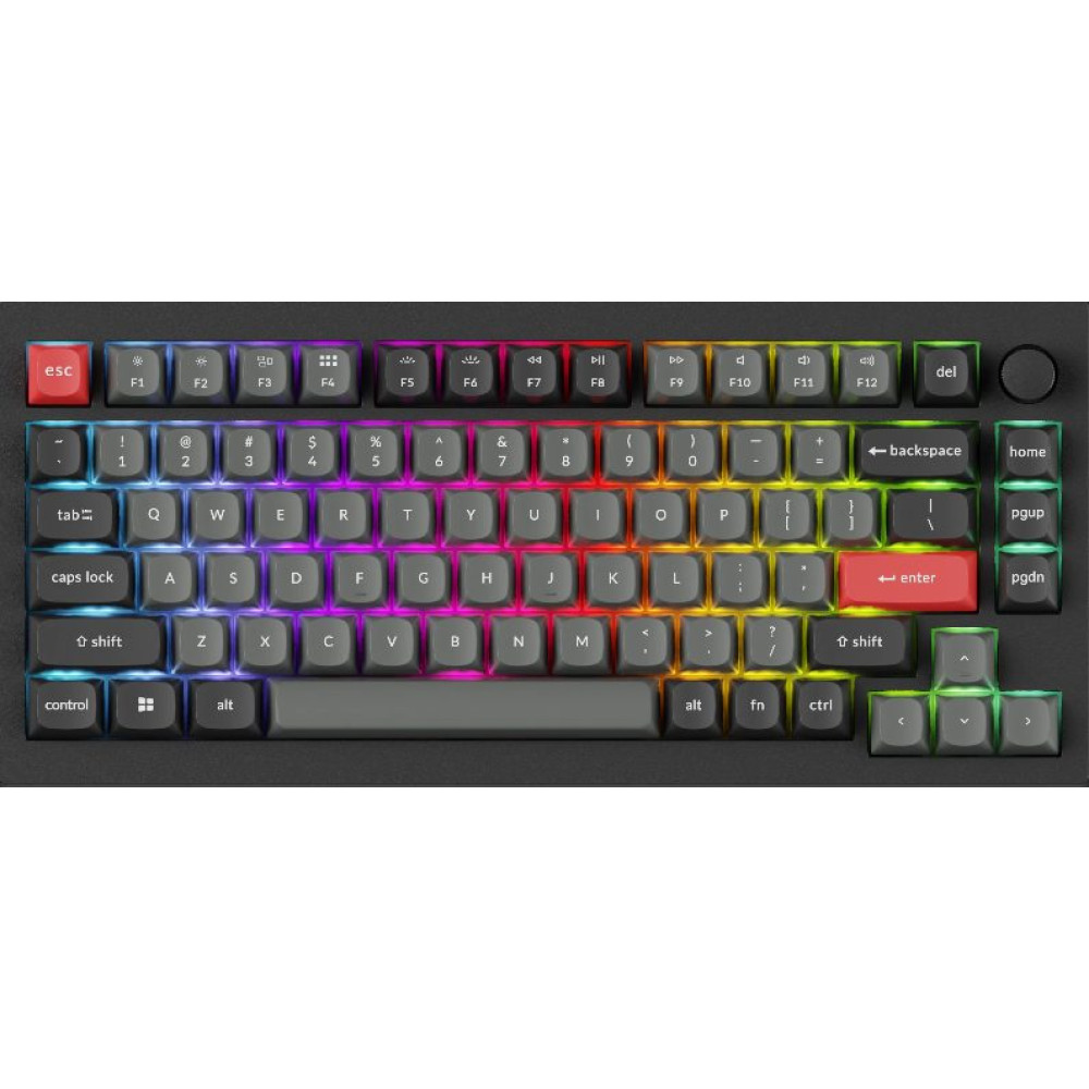 Keychron C75 HE 8K (C75H-M1-US) Hall Effect Keyboard RGB Magnetic Switch Black 75% US Layout
