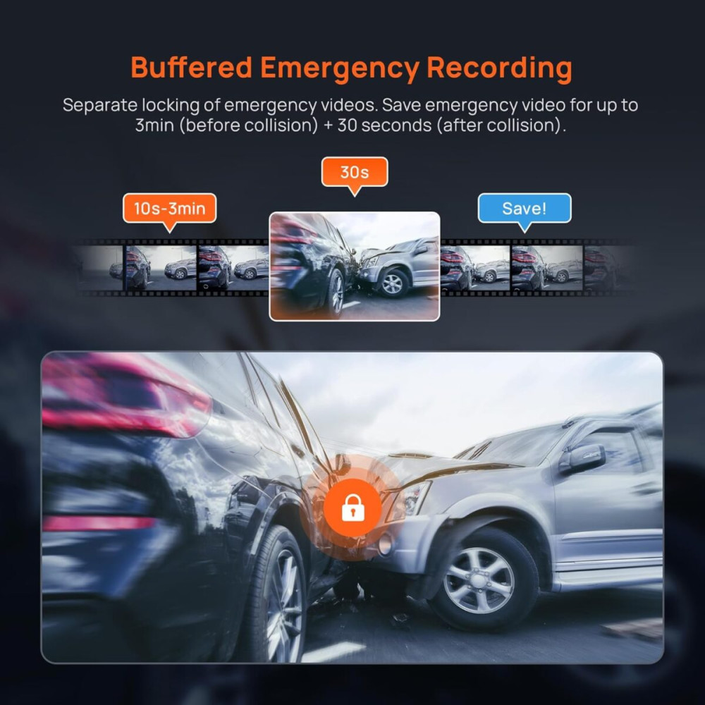 70mai A800SE Dash Cam 4k w. 3inch screen - 2160p 140FOV