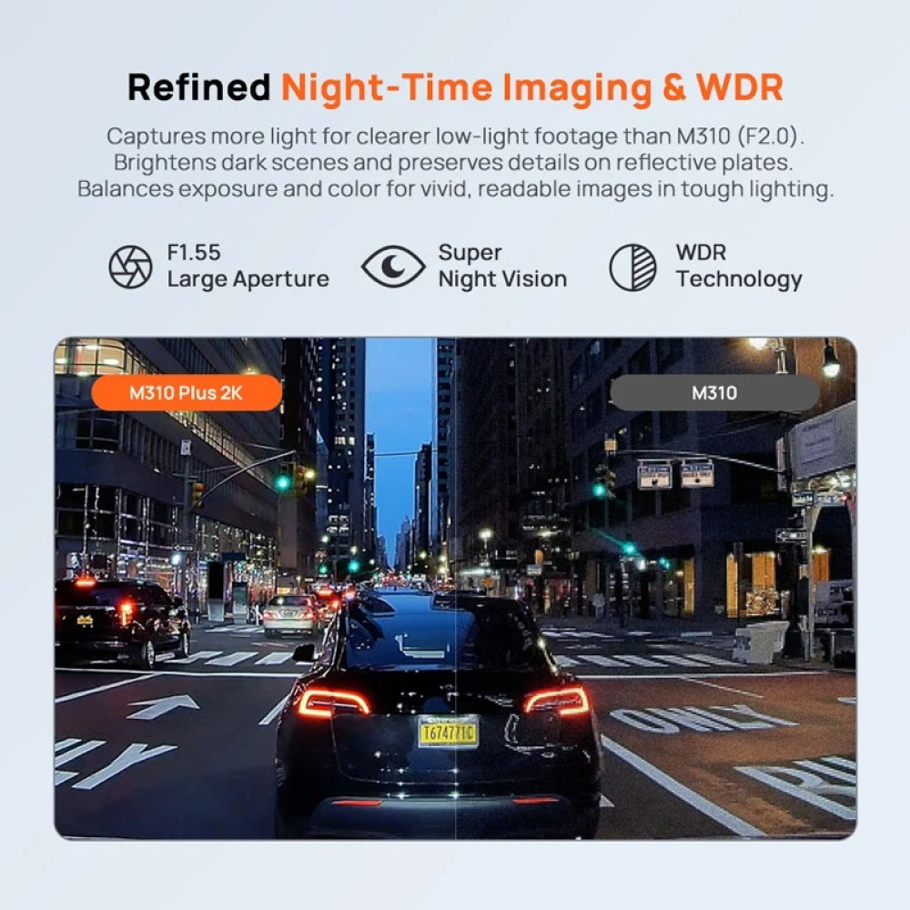 70mai M310 Plus 2k Dash Cam - 2k resolution 2560 x 1440