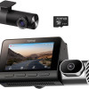 70mai Dash Cam 4K T800 & 4k Rear Cam. & 256GB SD 3-Channel w/ Dual 4K, IMX678, HDR Night Vision, AI