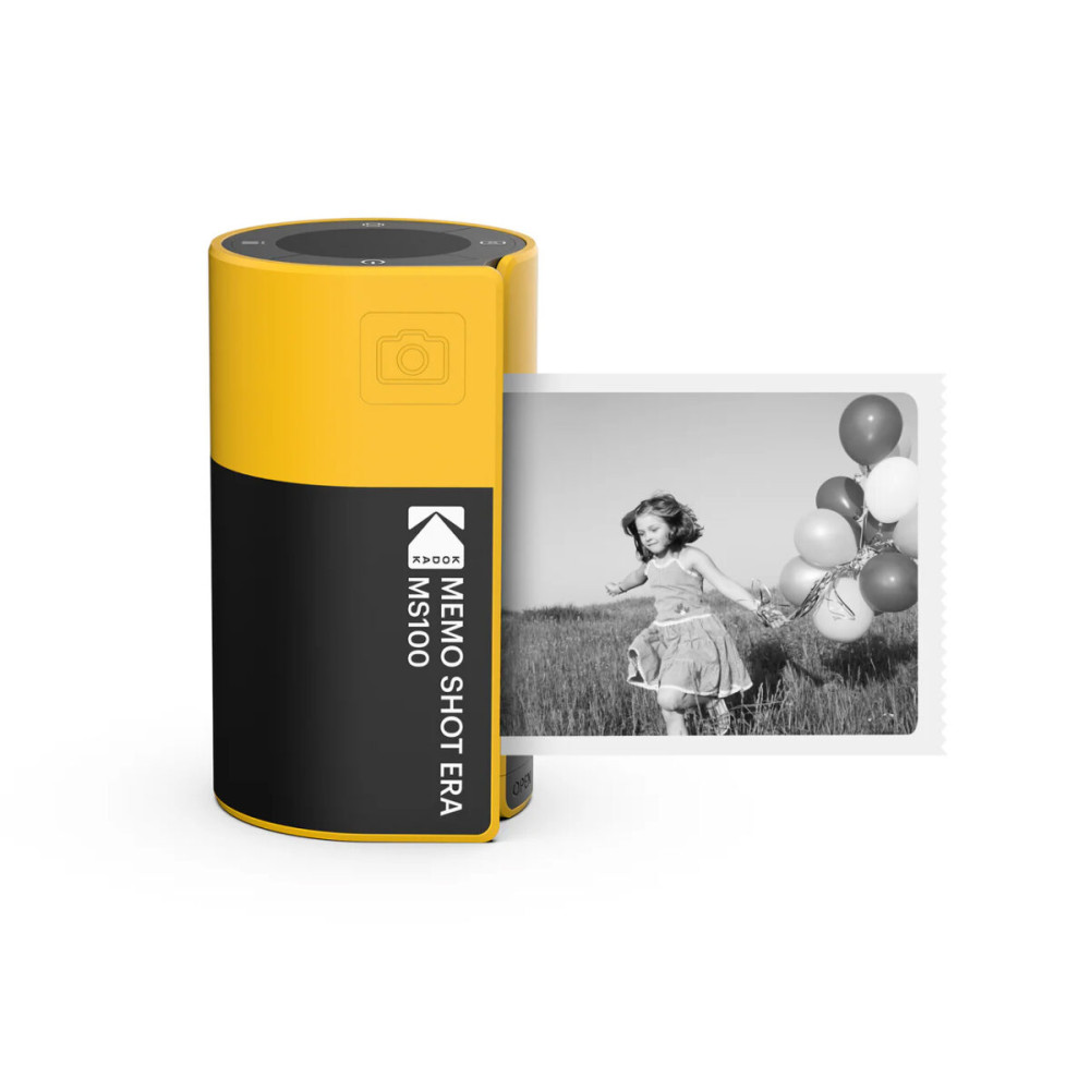 Kodak Memo Shot ERA -  2-in-1 Instant Camera and Photo label Printer + one Roll, Yellow