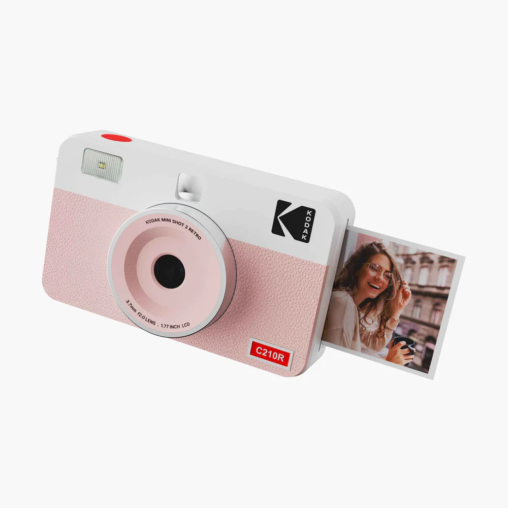 Kodak Mini Shot 2 Retro Pink -Instant Camera & Photo Printer (5.3 x 8.6 cm), iOS & Android BT + 8 Sh