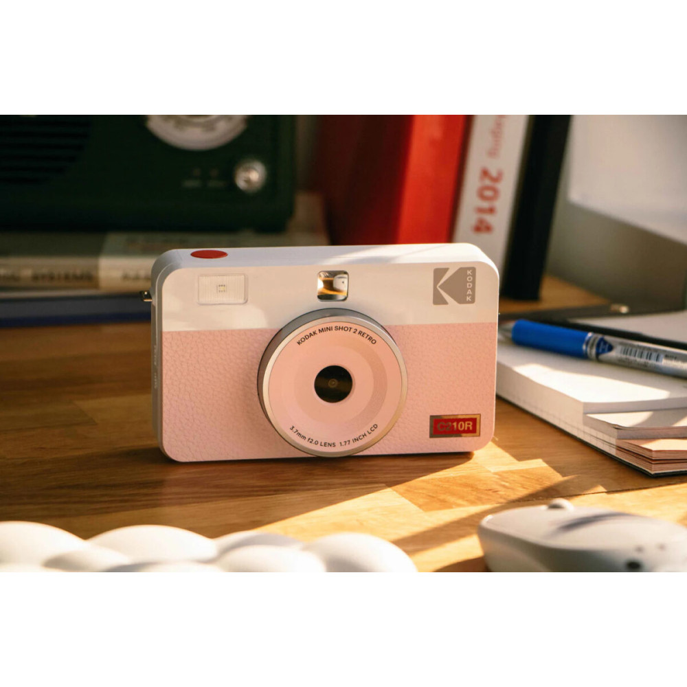 Kodak Mini Shot 2 Retro Pink -Instant Camera & Photo Printer (5.3 x 8.6 cm), iOS & Android BT + 8 Sh