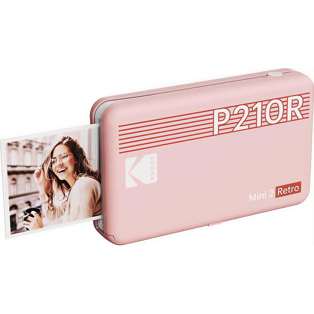Kodak Mini 3 Retro 4PASS Pink Smartphone Photo Printer Portable (7.6 x 7.6 cm) + 8 Sheets, Yellow
