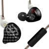 KZ ZST Black  With Mic - IEM 3,5 In Ear Monitor Earphones, Dynamic Hybrid Dual Driver 1BA+1DD