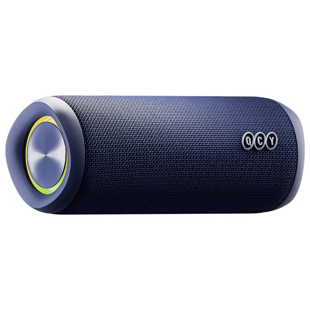 QCY SP7 Blue -  Portable Bluetooth Speaker w Stereo Sound 40W, Mic for Calls, RGB Light Show