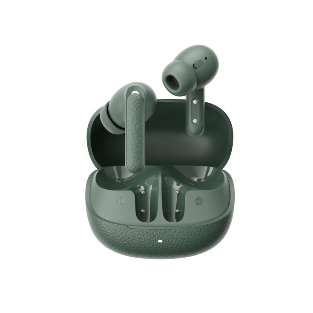 QCY Buds ANC Green (HT15)- 45db ANC TWS Earbuds 35h 5 mic ENC, ear-canal adaptive tech, leather case