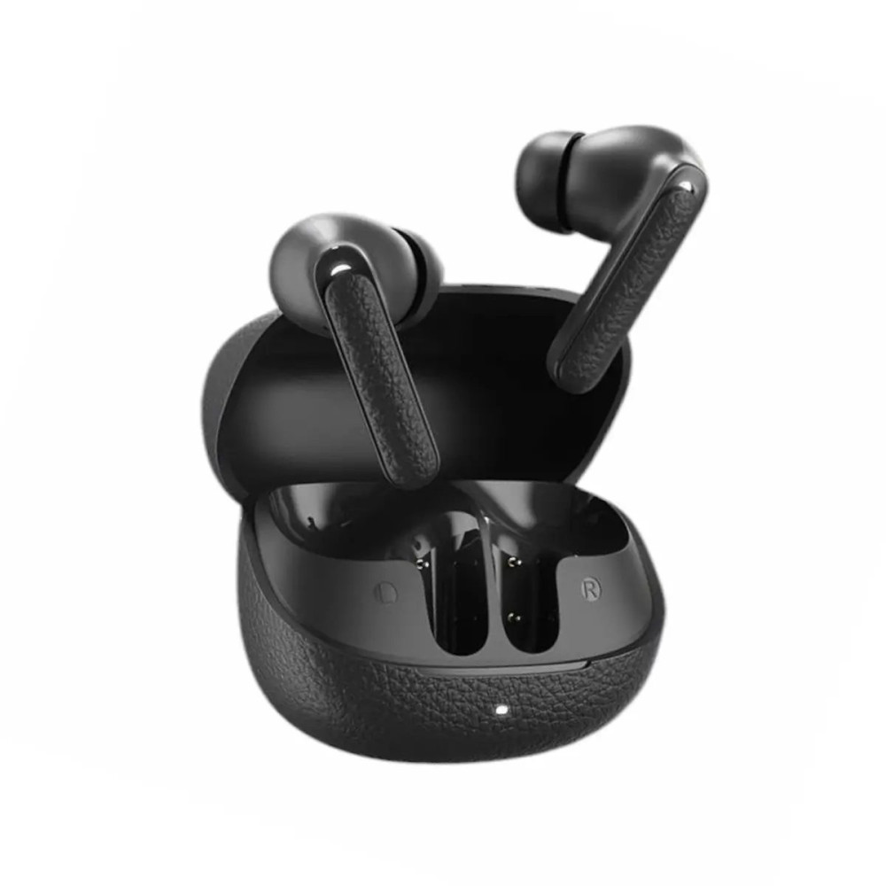 QCY Buds ANC Black (HT15)- 45db ANC TWS Earbuds 35h 5 mic ENC, ear-canal adaptive tech, leather case