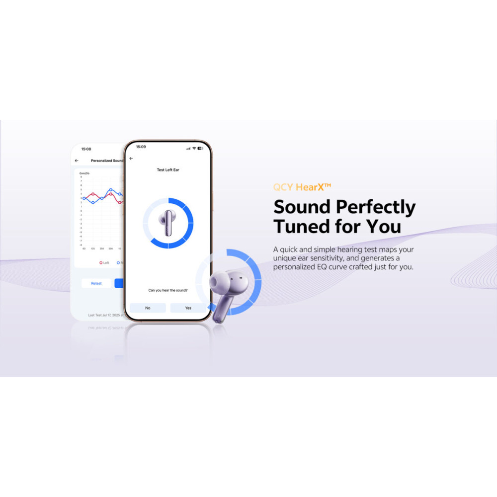 QCY Melobuds N70 ANC Purple, HT18 -55db TWS Flagship Hi-Res Earbuds LDAC BT 6.0 IPX5 Wireless charge
