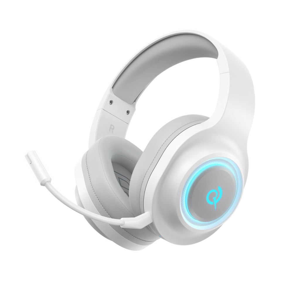 QCY Heroad V200 Wireless Quad White - Bluetooth & WiFi & USB-A & USB-C RGB Gaming Headset PS4/PS5/PC