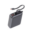 QCY PB20A Grey 20000mAh 45W PD fast charge power bank - Digital Display, Fireproof ABS+PC