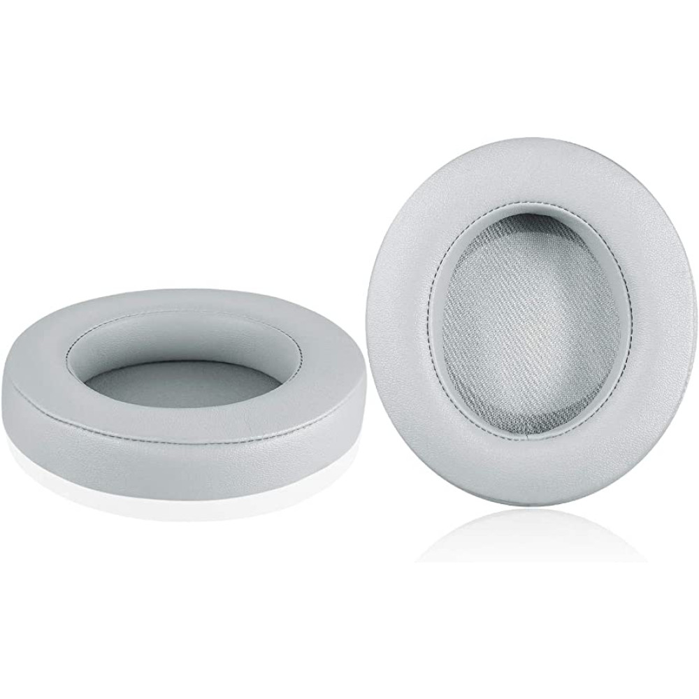 Geekria Razer Leatherette Kraken Cushions for Kraken Pro V2 Mercury, 7.1 Mercury Oval Grey/White