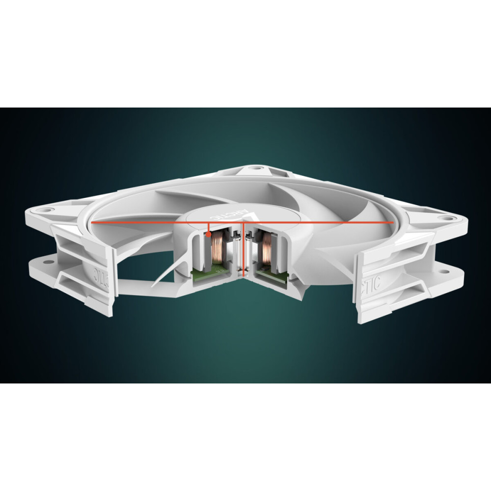 Arctic P12 Pro PST (White) - PWM 120mm Case Fan - fluid dynamic bearing - max 3000 RPM - PWM regulat