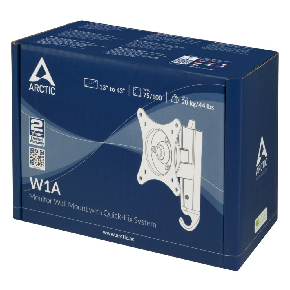 Arctic W1A - Monitor Wall Mount with Quick-Fix System VESA mount 13