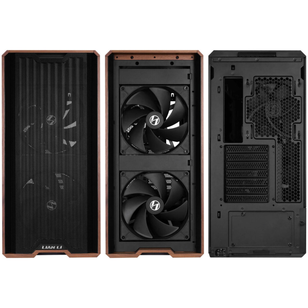 Lian Li LANCOOL 217 Black - Wood Accent - ATX PC Case (5 FANS) 2 x 170mm, 1 x 140mm & 2 x 120mm PWM