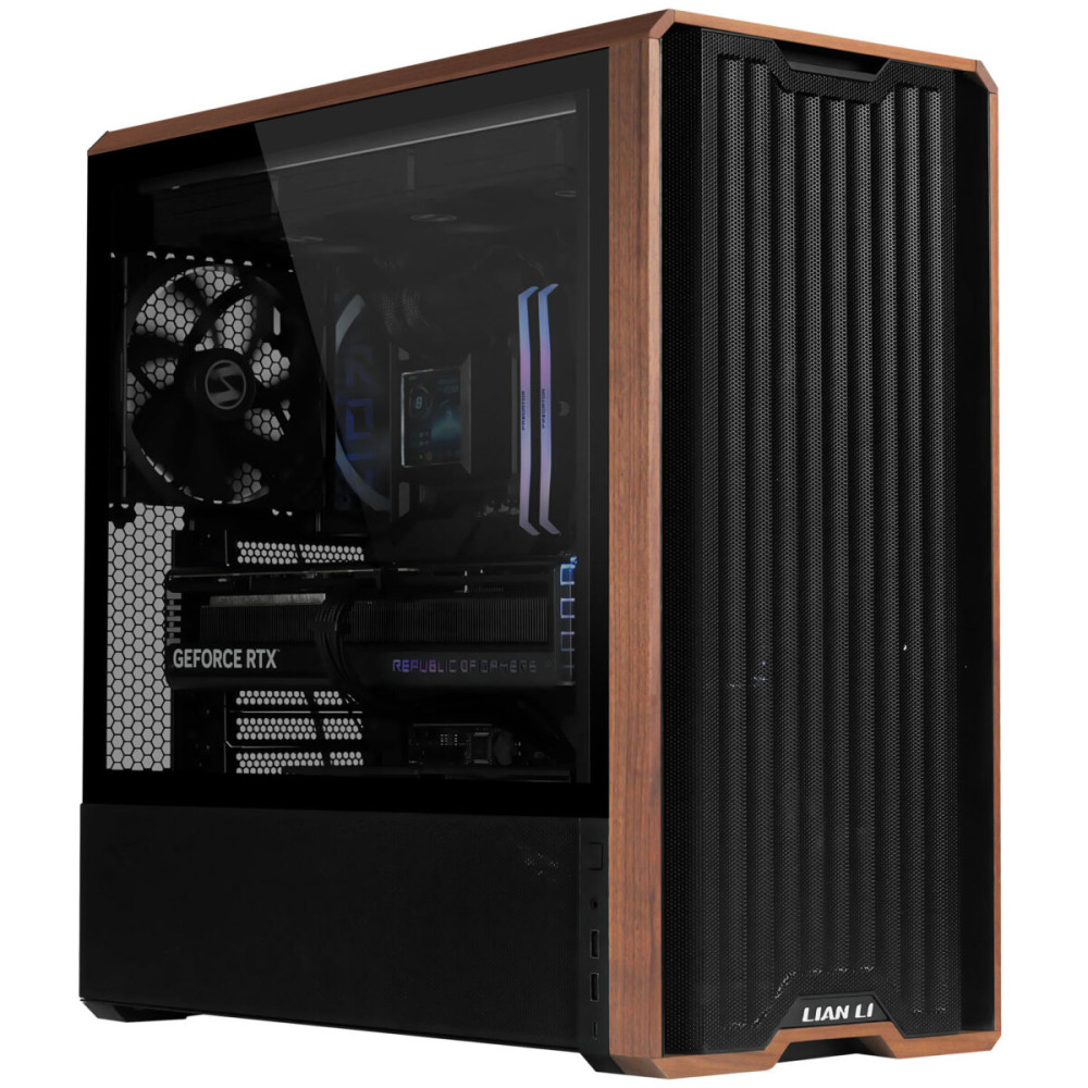 Lian Li LANCOOL 217 Black - Wood Accent - ATX PC Case (5 FANS) 2 x 170mm, 1 x 140mm & 2 x 120mm PWM