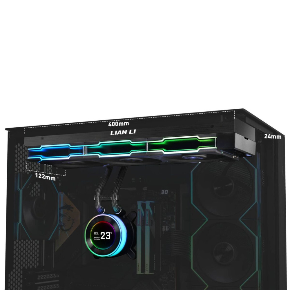Lian Li HydroShift II LCD-C 360 RGB CL fan Black  - AIO CPU Liquid Cooler with CL ARGB Fans