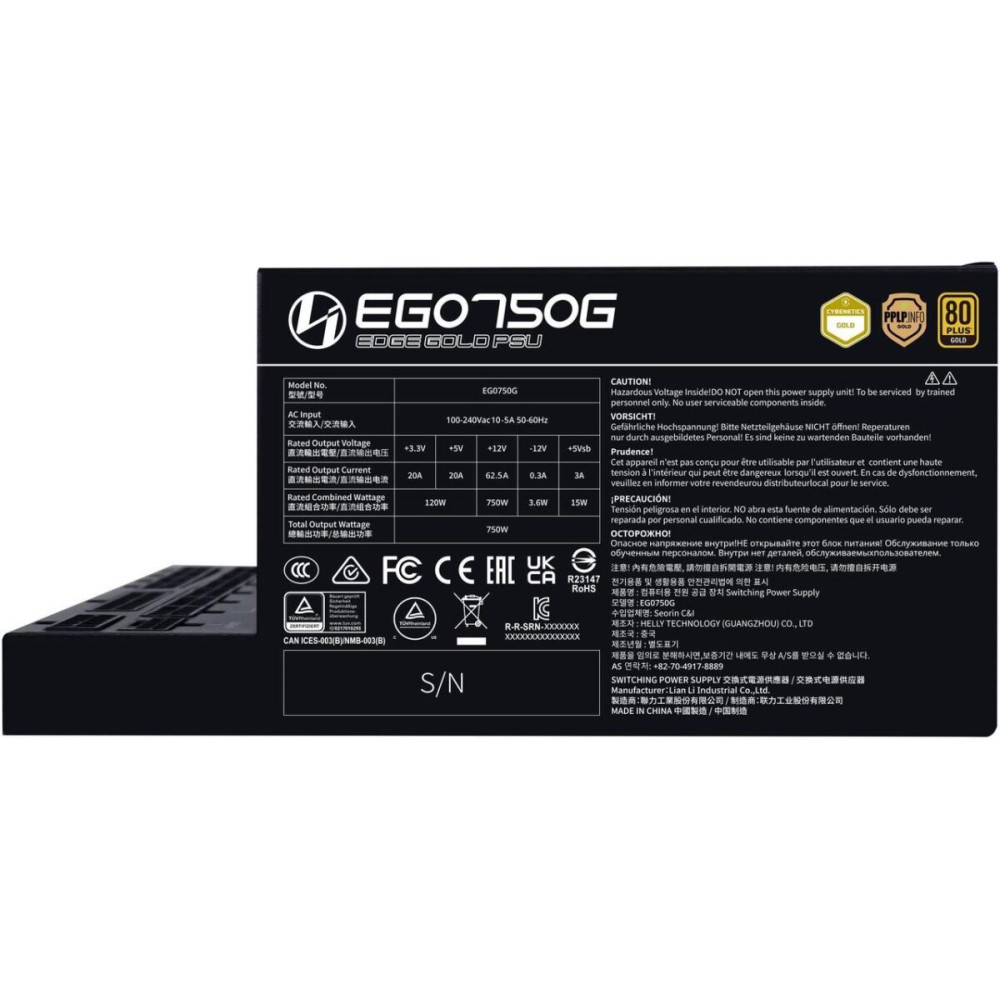 Lian Li Edge 750W Black 80+ Gold, Fully Modular ATX PSU