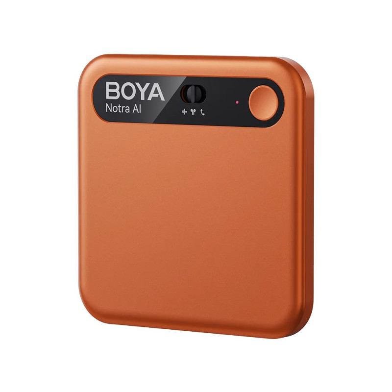 BOYA Notra Cosmic Orange - AI Audio Recorder - 64GB Room/Phone/BT, AI Transcription & Summary