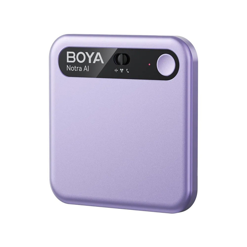 BOYA Notra Purple - AI Audio Recorder - 64GB Room/Phone/BT, AI Transcription & Summary