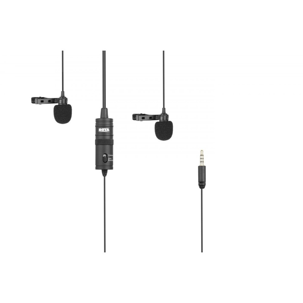 BOYA BY-M1DM wired mic Dual Lavalier Microphone